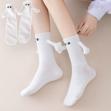 Beyaz Mıknatıslı El Ele Tutuşan Çorap